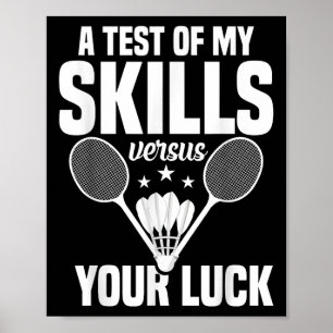Badmintonliefhebber Vaardighedentest Shuttle Spele Poster