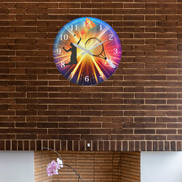 Badmintonliefhebber zijn wandklok grote klok