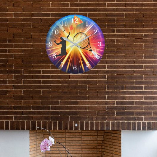Badmintonliefhebber zijn wandklok grote klok