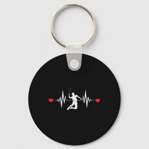 Badmintonliefhebbers Heartbeat kleding Sleutelhanger