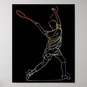 Badmintonlijn Kunst Indoor Sporten Poster