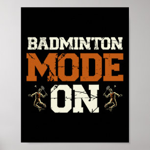 Badmintonmodus op shuttleracket poster