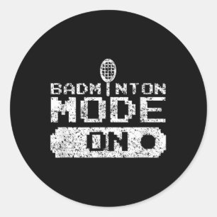 Badmintonmodus op Team Shuttle Player Coach Ronde Sticker