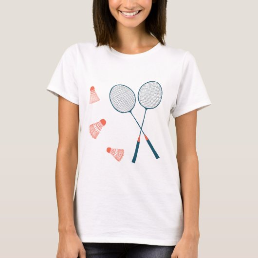  badmintonprint: handgetekend voor u! t-shirt (Voorkant)