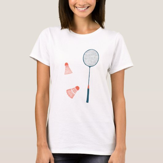 badmintonprint: handgetekend voor u! t-shirt (Voorkant)