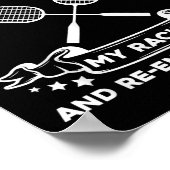 Badmintonracket - Grappige badmintonspeler Poster (Hoek)