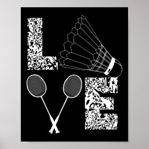 Badmintonspeler Badmintonliefhebber Shuttle  Poster