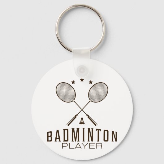 Badmintonspeler met minimalistische rackets sleutelhanger (Voorkant)