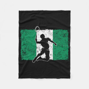 Badmintonspeler Nigeria Nigeriaanse vlag Nigeria Fleece Deken