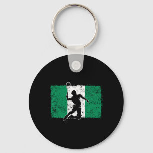 Badmintonspeler Nigeria Nigeriaanse vlag Nigeria Sleutelhanger