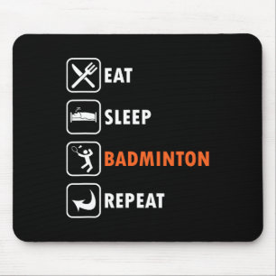 Badmintonspeler Racket Shuttle Atleet Eet Slaap Muismat