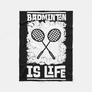 Badmintonspeler - Racket Shuttle Badminton Fleece Deken