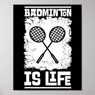 Badmintonspeler - Racket Shuttle Badminton Poster