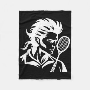 Badmintonspeler Racket Sporten Shuttle Fleece Deken