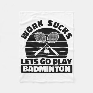 Badmintonspeler Racket - Teamveld Racketsluiting Fleece Deken