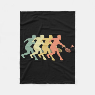 Badmintonspeler - Retro Badminton Gift Idee Fleece Deken