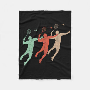 Badmintonspeler Retro Smash Shuttle Badmi Fleece Deken