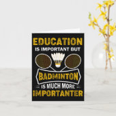 Badmintonspeler Shuttle Badminton Lover Kaart (Gele Bloem)
