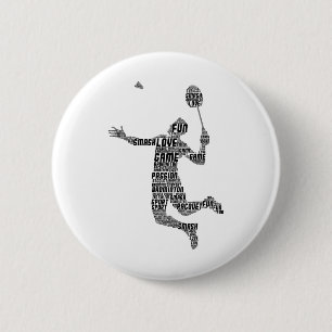 Badmintonspeler Shuttle Boys Jeugd Mannen Ronde Button 5,7 Cm