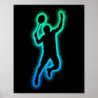 Badmintonspeler Shuttle Heren Jongens Badminton Poster