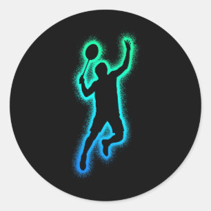 Badmintonspeler Shuttle Heren Jongens Badminton Ronde Sticker