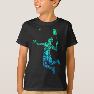Badmintonspeler Shuttle Jongens Mannen Jeugd T-shirt
