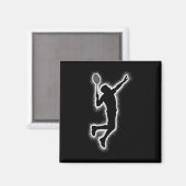 Badmintonspeler Shuttle Kinder Boys Badminton Mann Magneet (Voorkant / Achterkant)