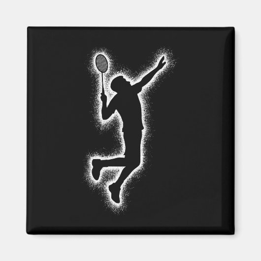 Badmintonspeler Shuttle Kinder Boys Badminton Mann Magneet (Voorkant)