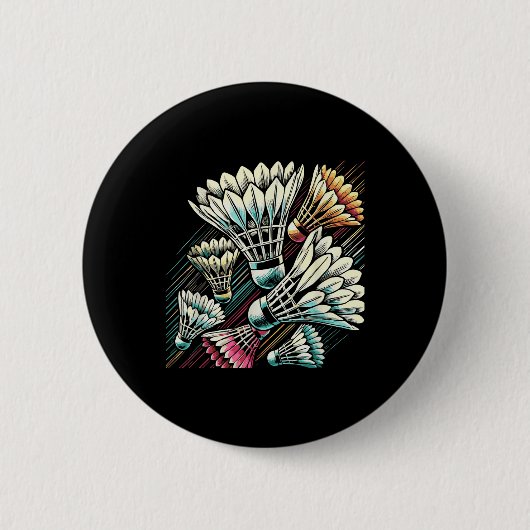 Badmintonspeler Shuttle Levendig Ontwerp Ronde Button 5,7 Cm (Voorkant)