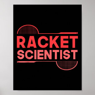 Badmintonspeler Shuttle Racket Wetenschapper Badmi Poster
