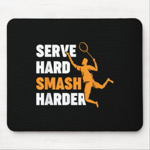 Badmintonspeler Shuttle Serveer Hard Smash Harder Muismat