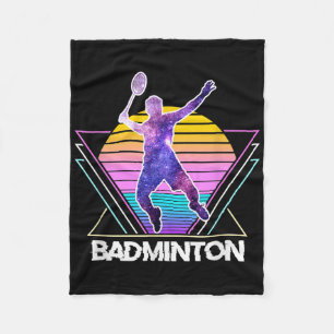 Badmintonspeler Sport Retro Vintage Vaporwave 90 Fleece Deken
