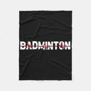 Badmintonveld Racket - Racquet Shuttle Ekg Hart Fleece Deken