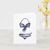  Badpak Bikini Blank Wenskaart Kaart (Gele Bloem)