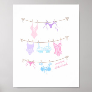Badpak Bikini Strandprint Poster
