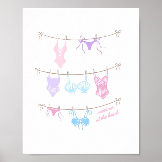 Badpak Bikini Strandprint Poster (Voorkant)