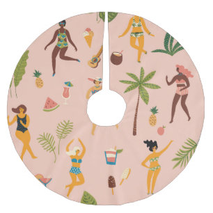 Badpak Dames: Tropische Dans Kerstboom Rok
