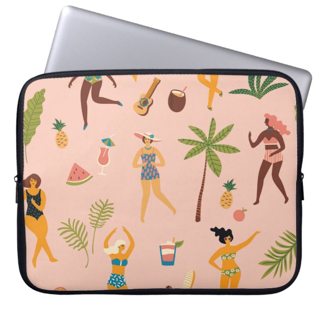 Badpak Dames: Tropische  Dans Laptop Sleeve (Voorkant)