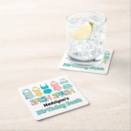  badpakken Zwempakken Zwembad Party Vierkante Kartonnen Onderzetter