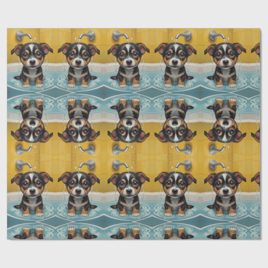 Badtijd Buddies dieren in een bad Cadeaupapier (Vlak)