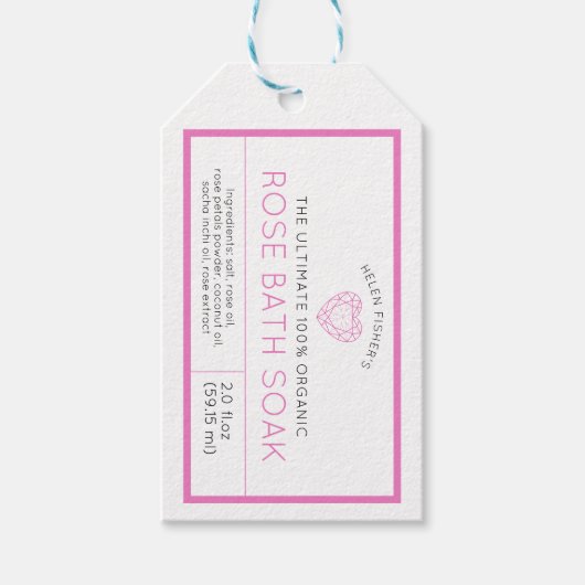 Badweekzout of badbom roze productlabel cadeaulabel (Voorkant)