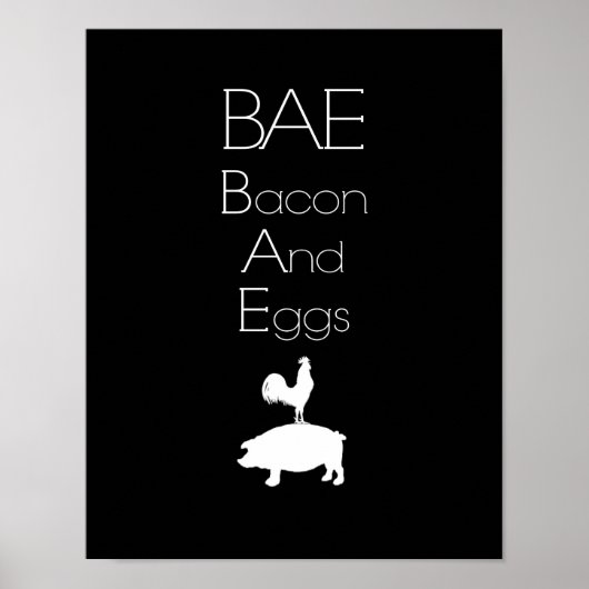 BAE 0 Bacon et oeufs Poster de cuisine (Devant)