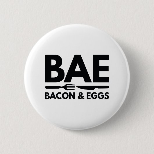 BAE Bacon en eieren Ronde Button 5,7 Cm (Voorkant)
