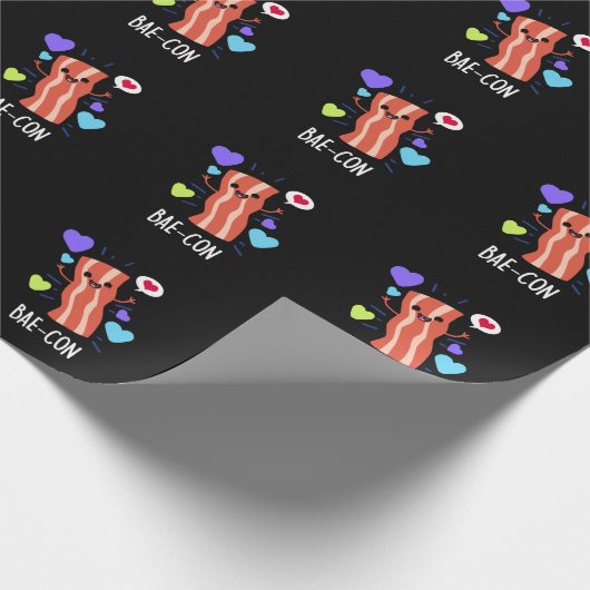 Bae-con Funny Bacon Pun Cadeaupapier (Hoek)