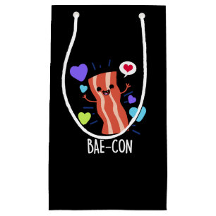 Bae-con Funny Bacon Pun Dark BG Klein Cadeauzakje