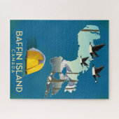Baffin eiland kaart Canada reisposter Legpuzzel (Horizontaal)