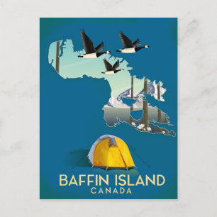 Baffin Island kaart Canada reisposter