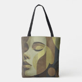 Bag All-over Abstract Face Shoulder Tote (Dos)