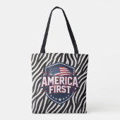 Bag America First - Zebra Print - Tote (Dos)