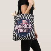 Bag America First - Zebra Print - Tote (De près)